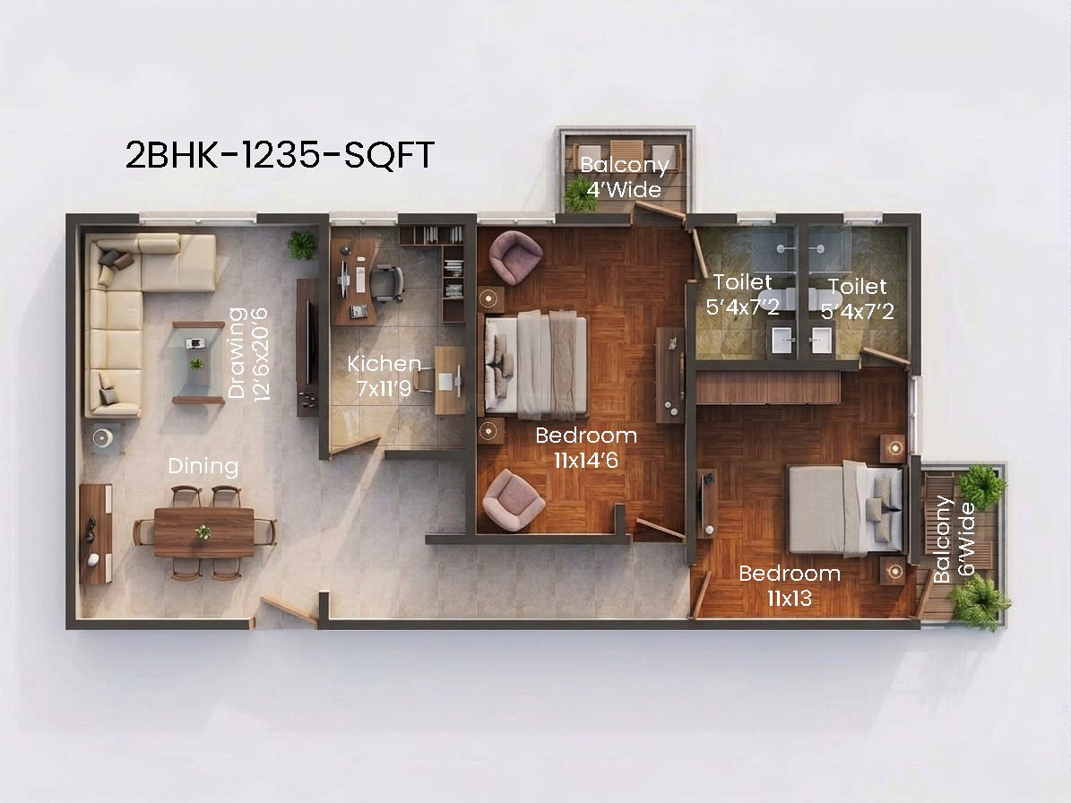 2bhk floor plan sai abhishek residency apartment